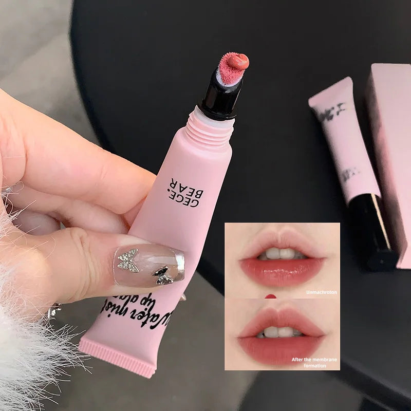 Gege Bear Mist Lip Gloss — Autumn/Winter Hydrating Shimmering Matte Finish, Rich Color-Pop, Milk Tea Shade Lip Tint