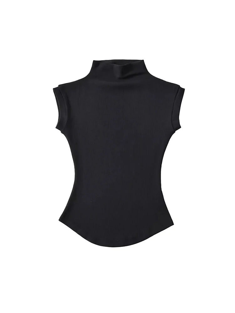 Sleeveless Turtleneck Tee for Summer Nights — TODOBLACK Slim-Fit Clubwear