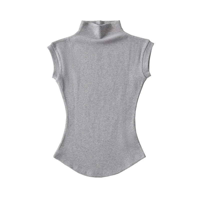 Sleeveless Turtleneck Tee for Summer Nights — TODOBLACK Slim-Fit Clubwear