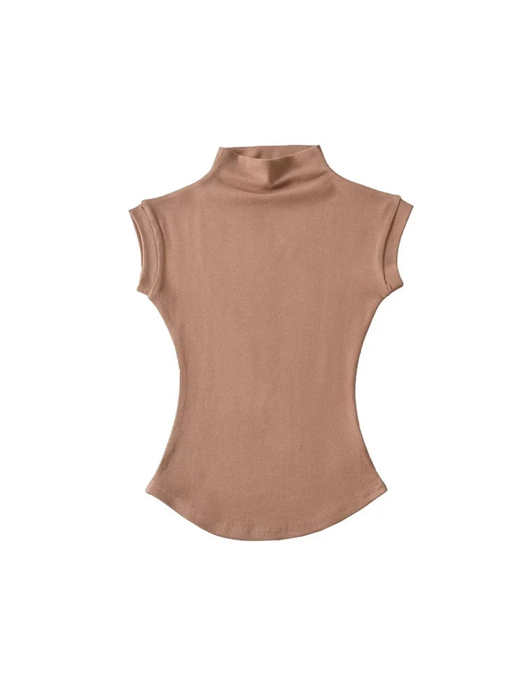 Sleeveless Turtleneck Tee for Summer Nights — TODOBLACK Slim-Fit Clubwear