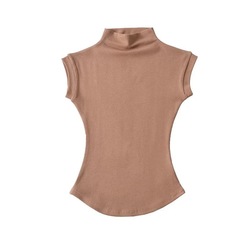 Sleeveless Turtleneck Tee for Summer Nights — TODOBLACK Slim-Fit Clubwear