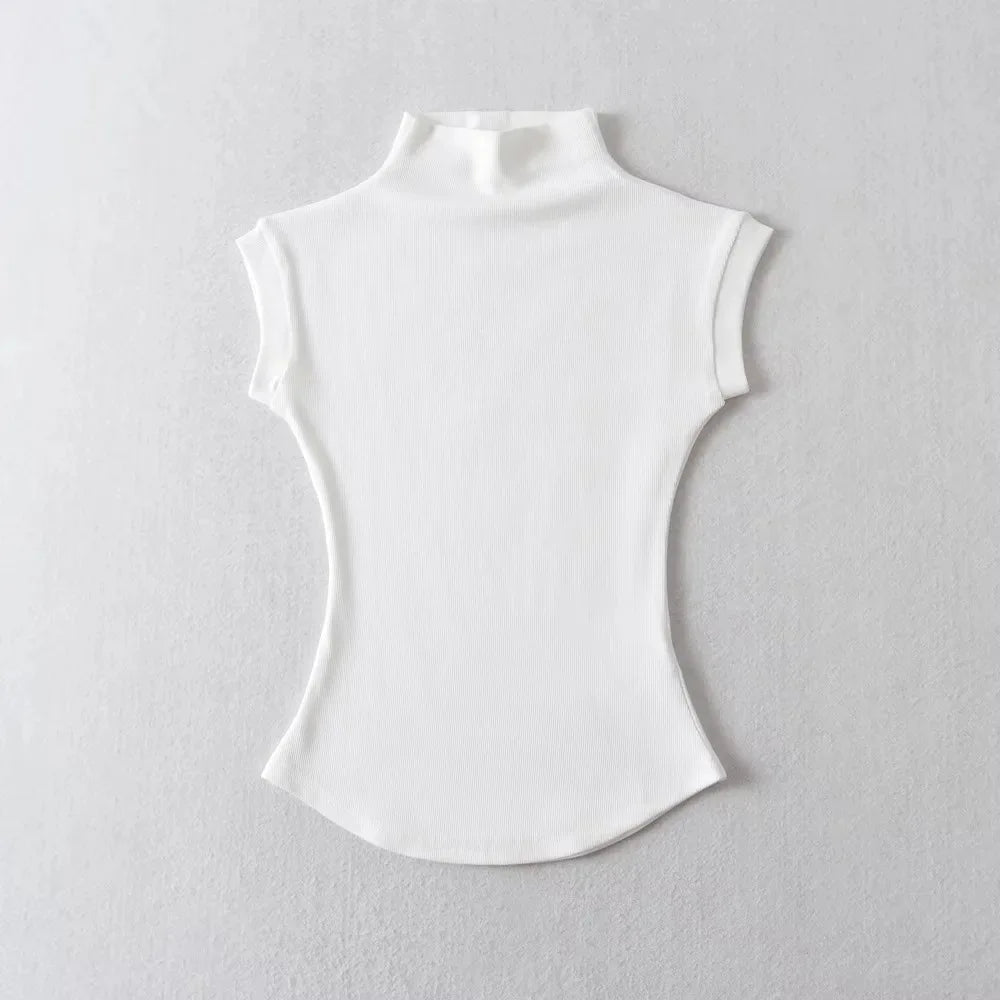 Sleeveless Turtleneck Tee for Summer Nights — TODOBLACK Slim-Fit Clubwear