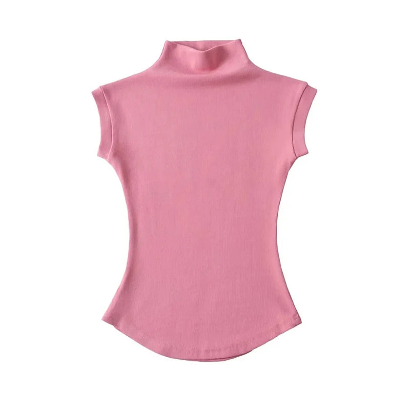 Sleeveless Turtleneck Tee for Summer Nights — TODOBLACK Slim-Fit Clubwear