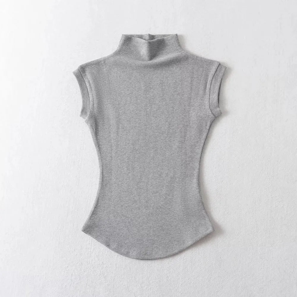 Sleeveless Turtleneck Tee for Summer Nights — TODOBLACK Slim-Fit Clubwear