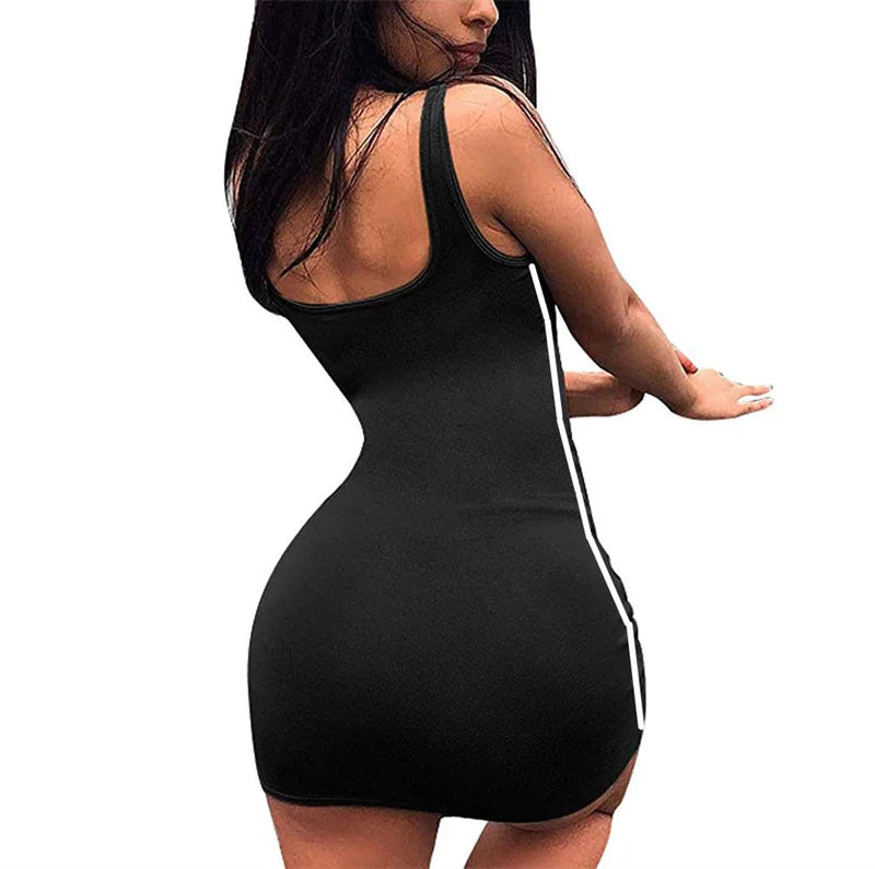 RibbonFish Sleeveless Mini Sheath Dress — Sexy Summer Style for Bold Women