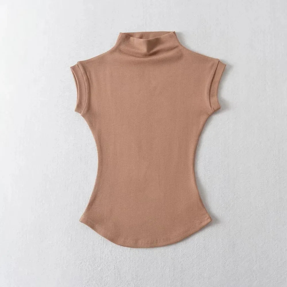Sleeveless Turtleneck Tee for Summer Nights — TODOBLACK Slim-Fit Clubwear