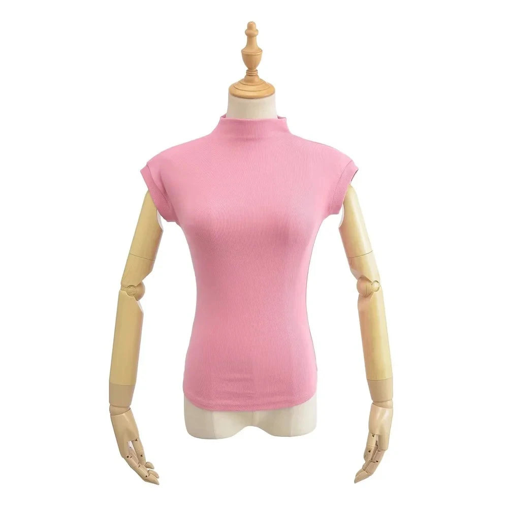 Sleeveless Turtleneck Tee for Summer Nights — TODOBLACK Slim-Fit Clubwear