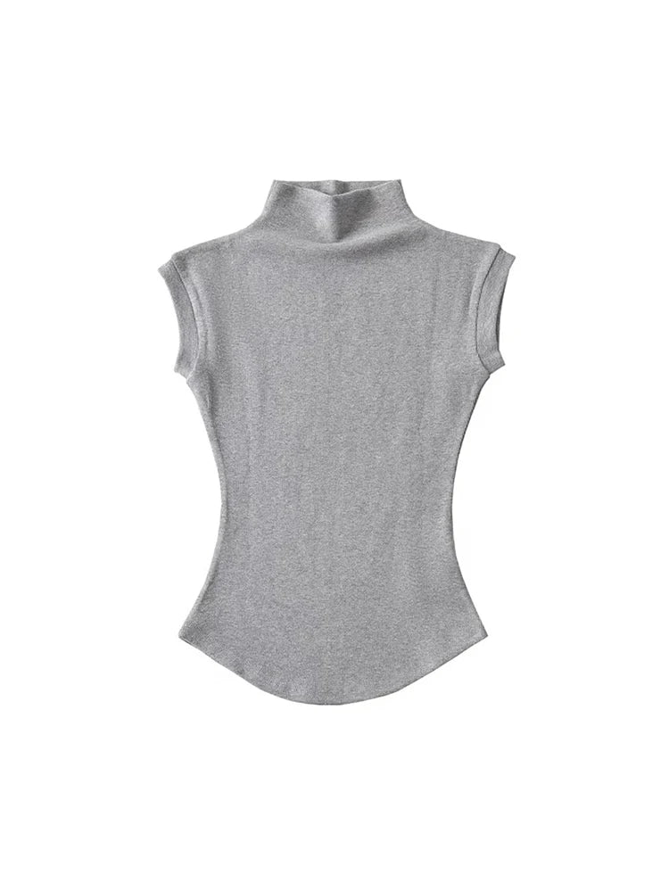 Sleeveless Turtleneck Tee for Summer Nights — TODOBLACK Slim-Fit Clubwear