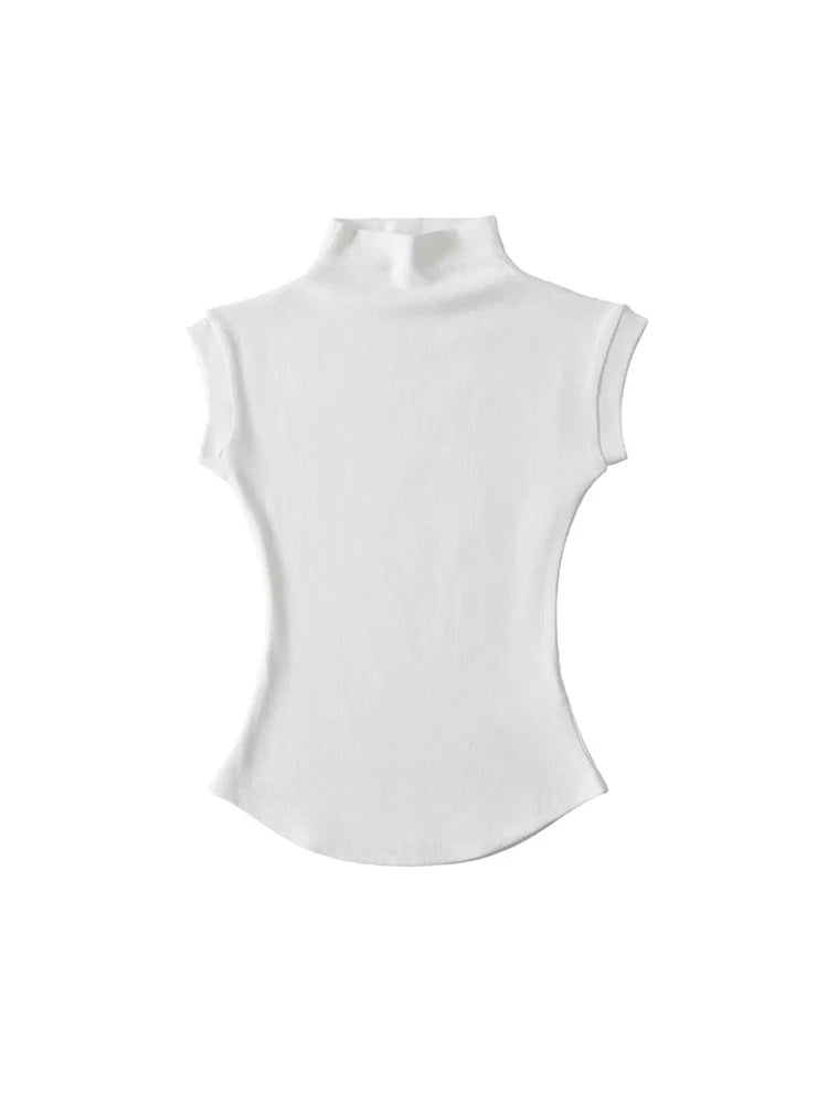 Sleeveless Turtleneck Tee for Summer Nights — TODOBLACK Slim-Fit Clubwear