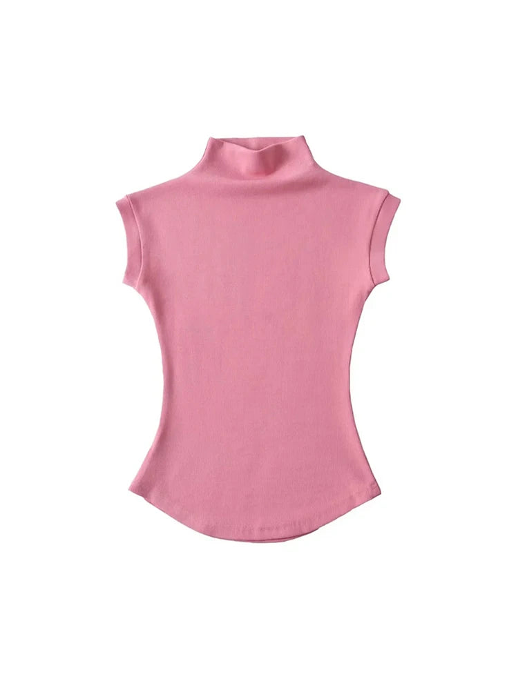Sleeveless Turtleneck Tee for Summer Nights — TODOBLACK Slim-Fit Clubwear